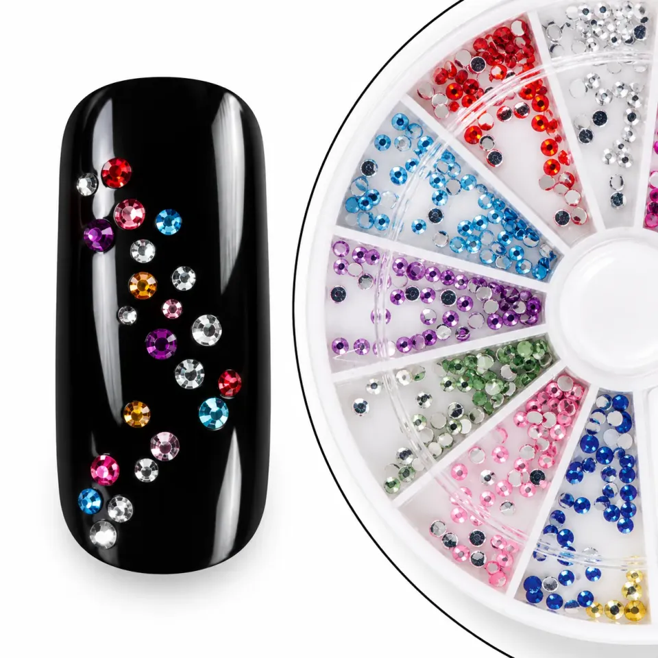 Emmi-Nail Strass-Display Rund rhinsten til negle 12 rum