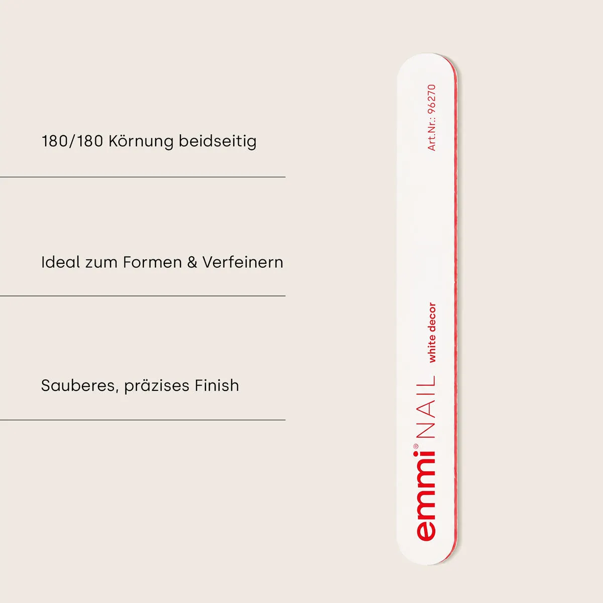 Emmi-Nail Profi-Feile white decor 180/180 neglefil 50 stk
