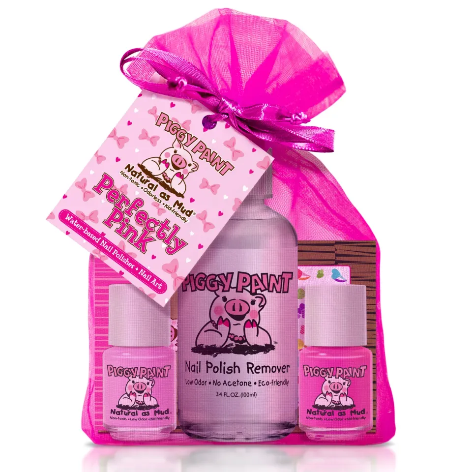 Piggy Paint Perfectly Pink børneneglelak 2-pak + remover