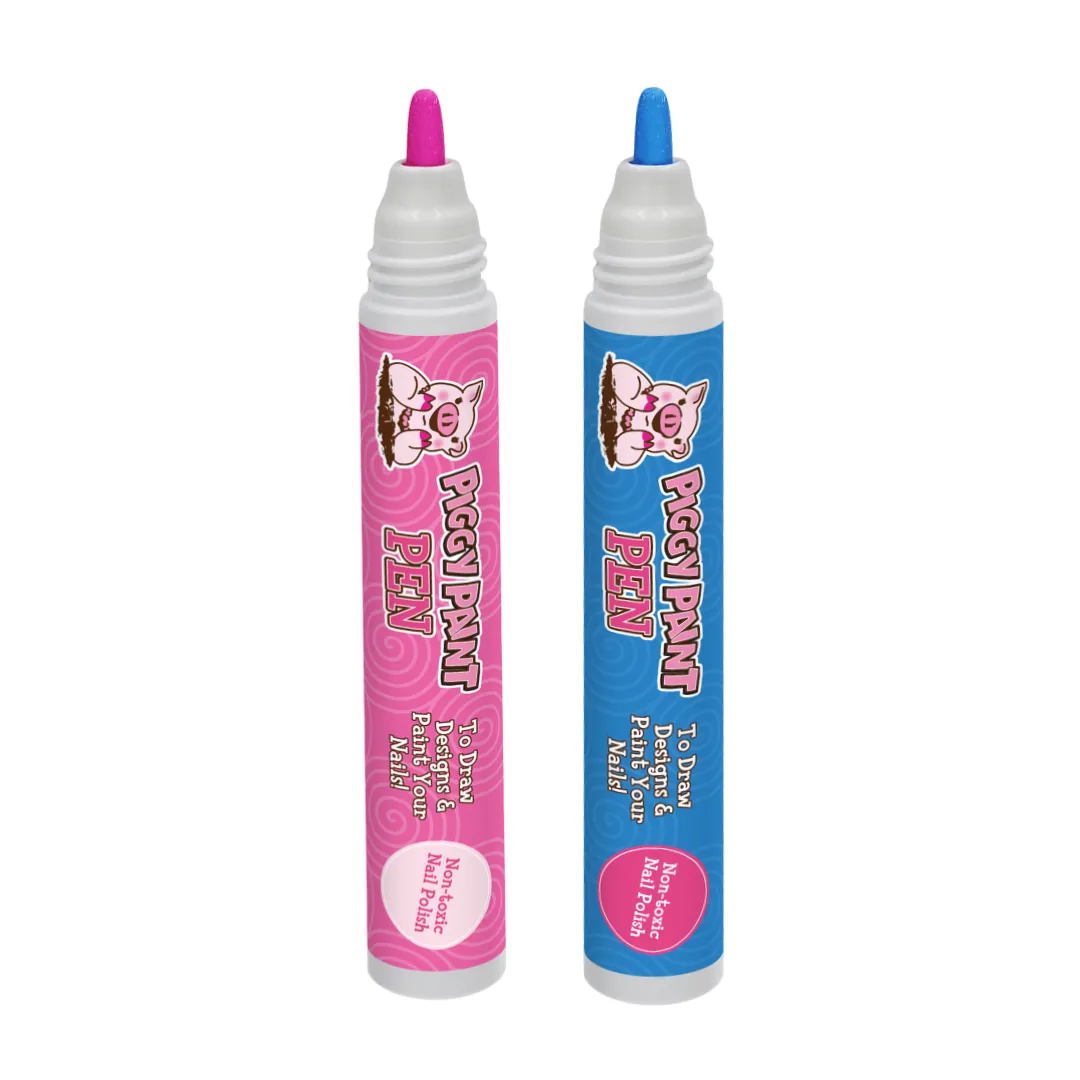 Piggy Paint Twinsies Pen Set neglelak 2 stk lyserød blå