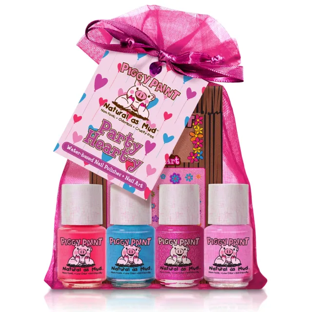 Piggy Paint Party Heart-y neglelak gavesæt 4 lak + kunst