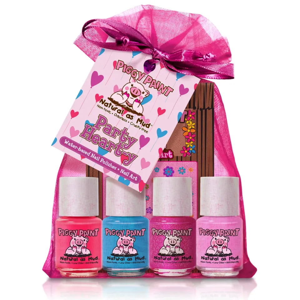 Piggy Paint Party Heart-y neglelak gavesæt 4 lak + kunst