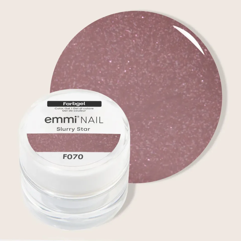 Emmi-Nail Slurry Star F070 farvegel 5 ml brun med glitter
