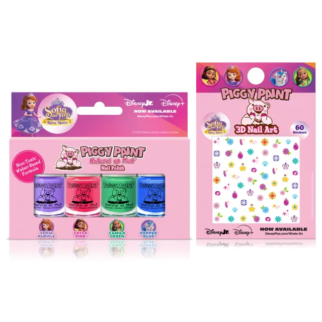 Piggy Paint Sofia the First Bundle neglelaksæt 4x3,5 ml ugiftig