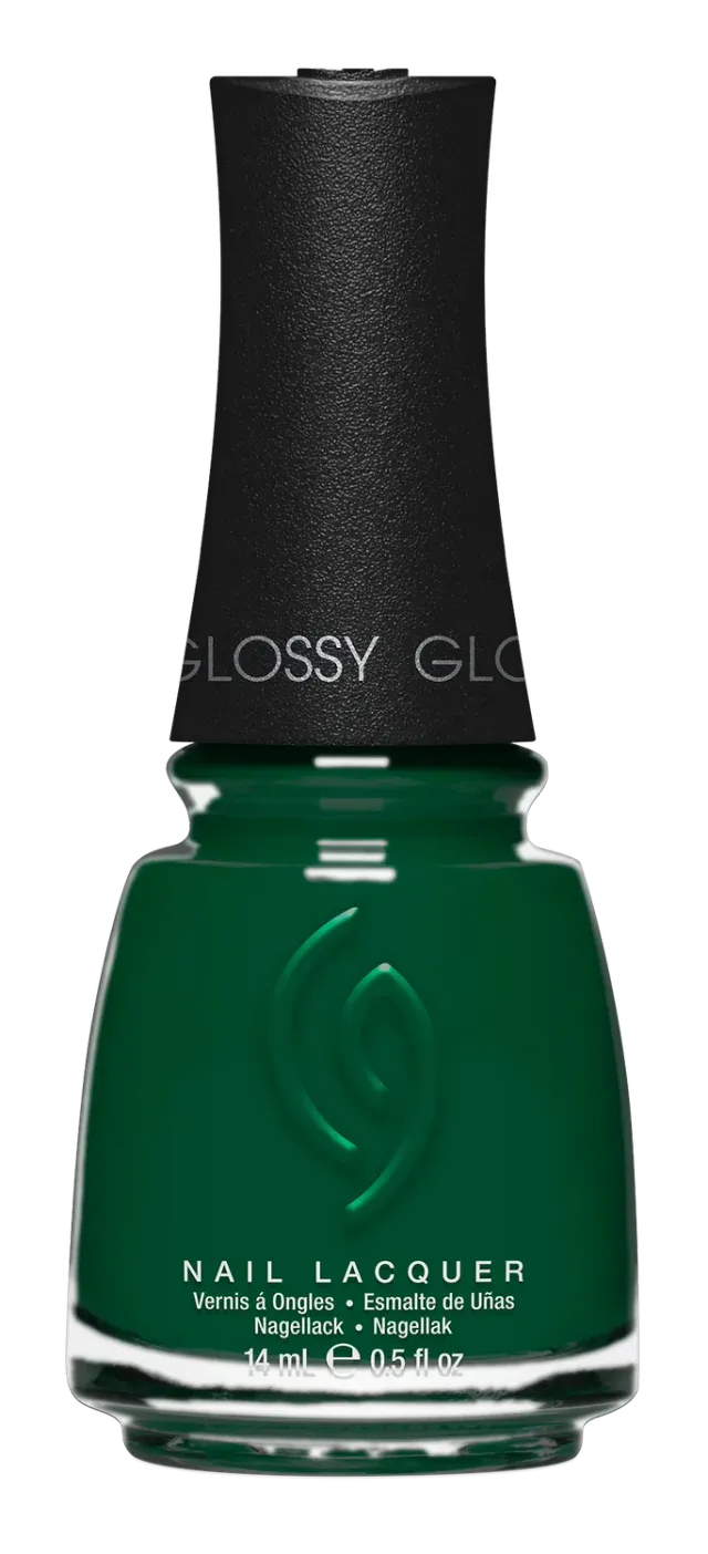China Glaze Midnight Pine neglelak med bred pensel