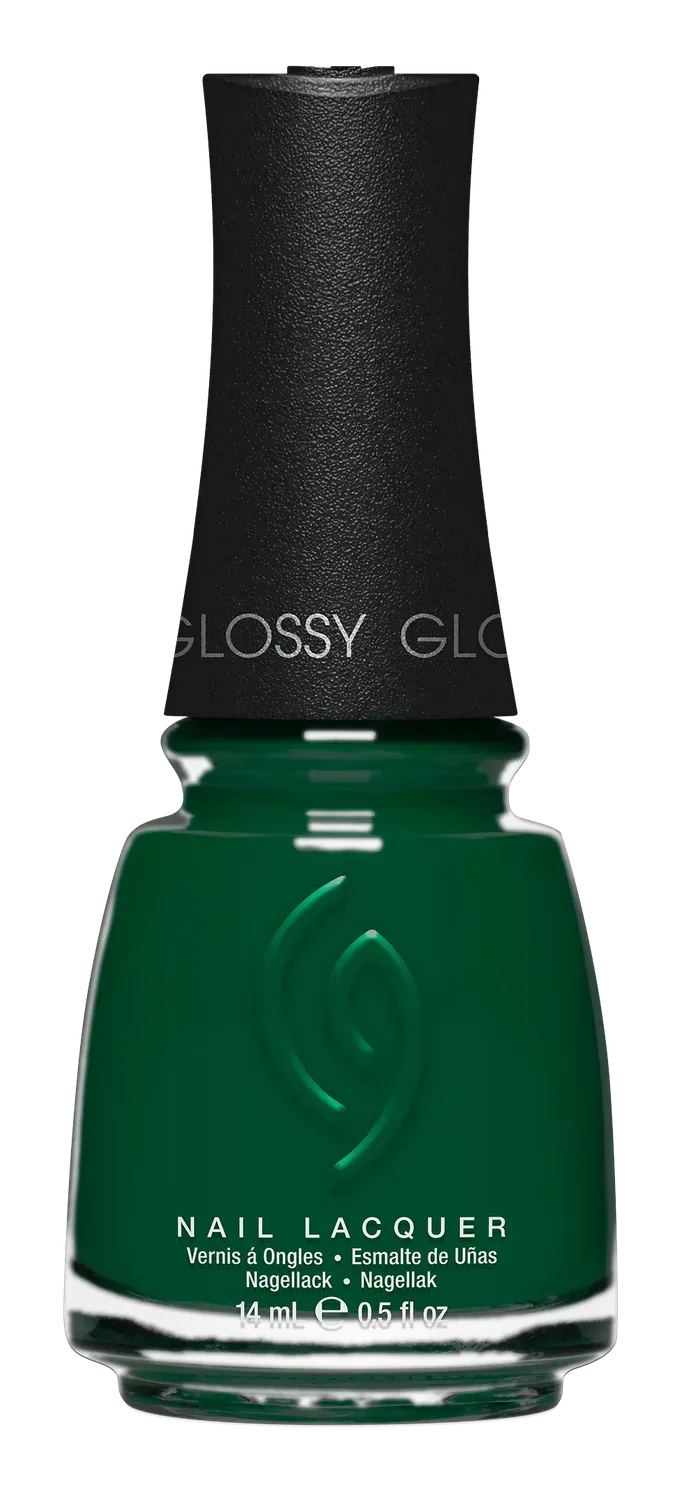 China Glaze Midnight Pine neglelak med bred pensel