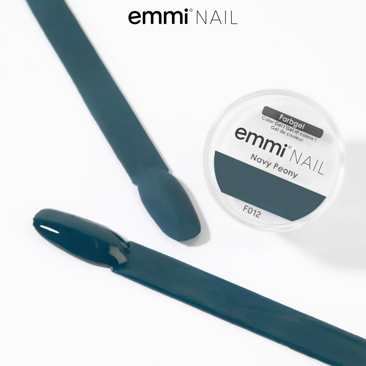 Emmi-Nail Navy Peony F012 farvegel 5 ml petrolblå