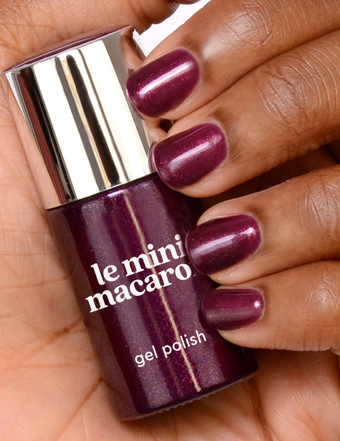 Le Mini Macaron Dark Plum gellak 8,5 ml shimmer lilla