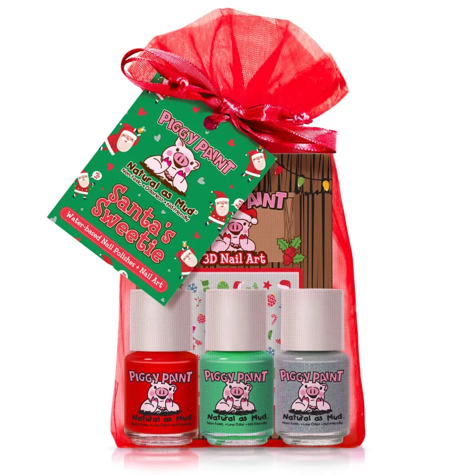 Piggy Paint Santa's Sweetie neglelaksæt 3 stk børnevenlig