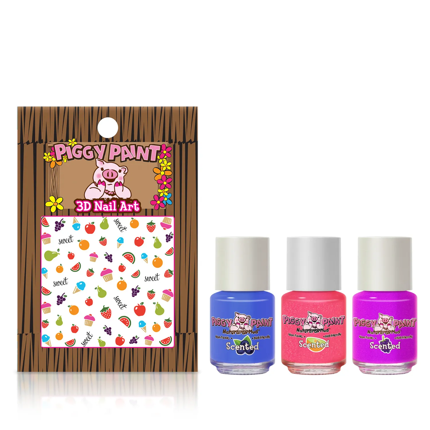 Piggy Paint Scented Berry Bestie neglelak sæt 3 stk bær