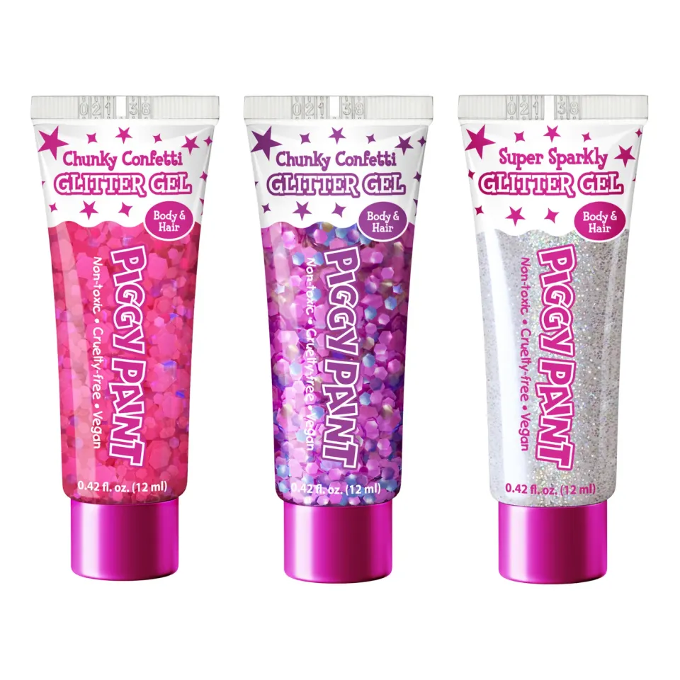 Piggy Paint Sparkle Squad glittergel 3-pak pink lilla klar