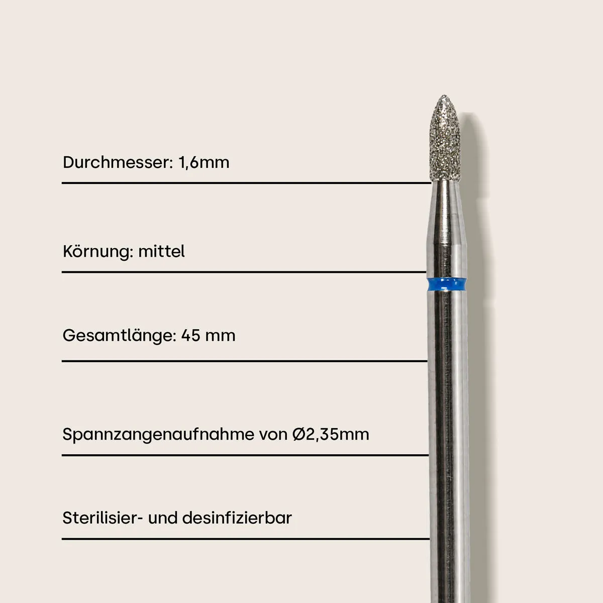 Emmi-Nail Diamant Bit Flamme neglefræserbit medium