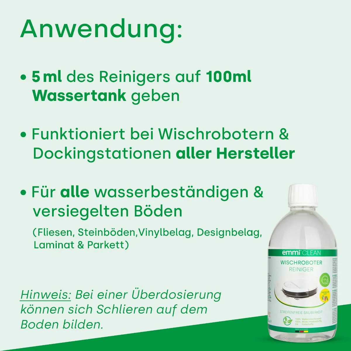 Emmi-Nail emmi-Clean gulvrengøring til robot 500ml