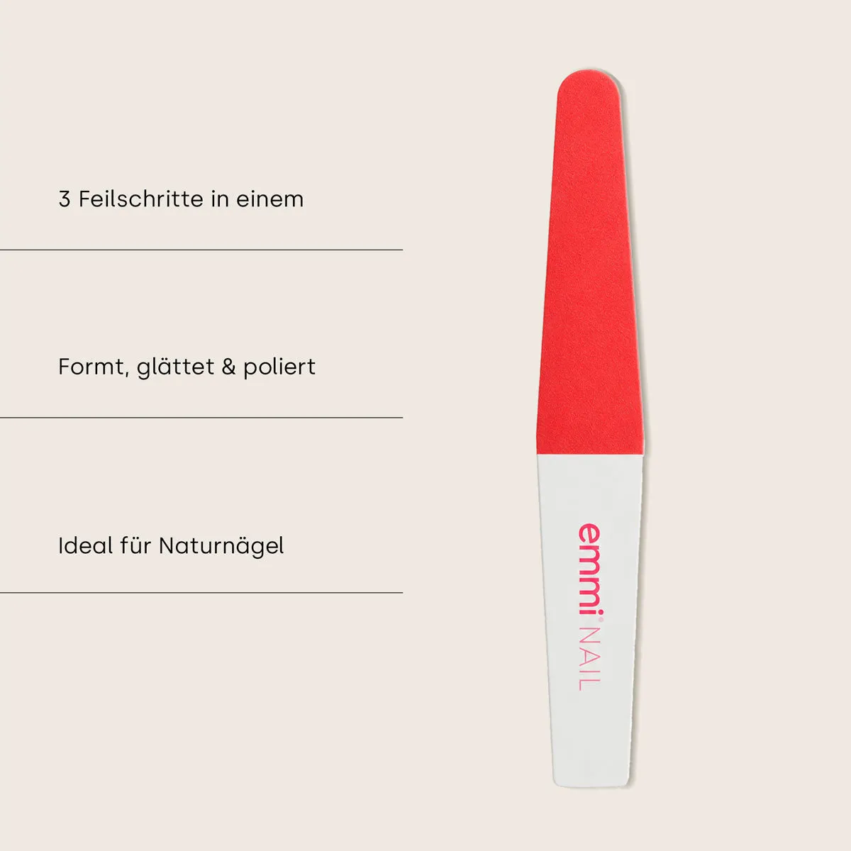 Emmi-Nail 3-way polerfil til negle 17,3 x 3 cm højglans