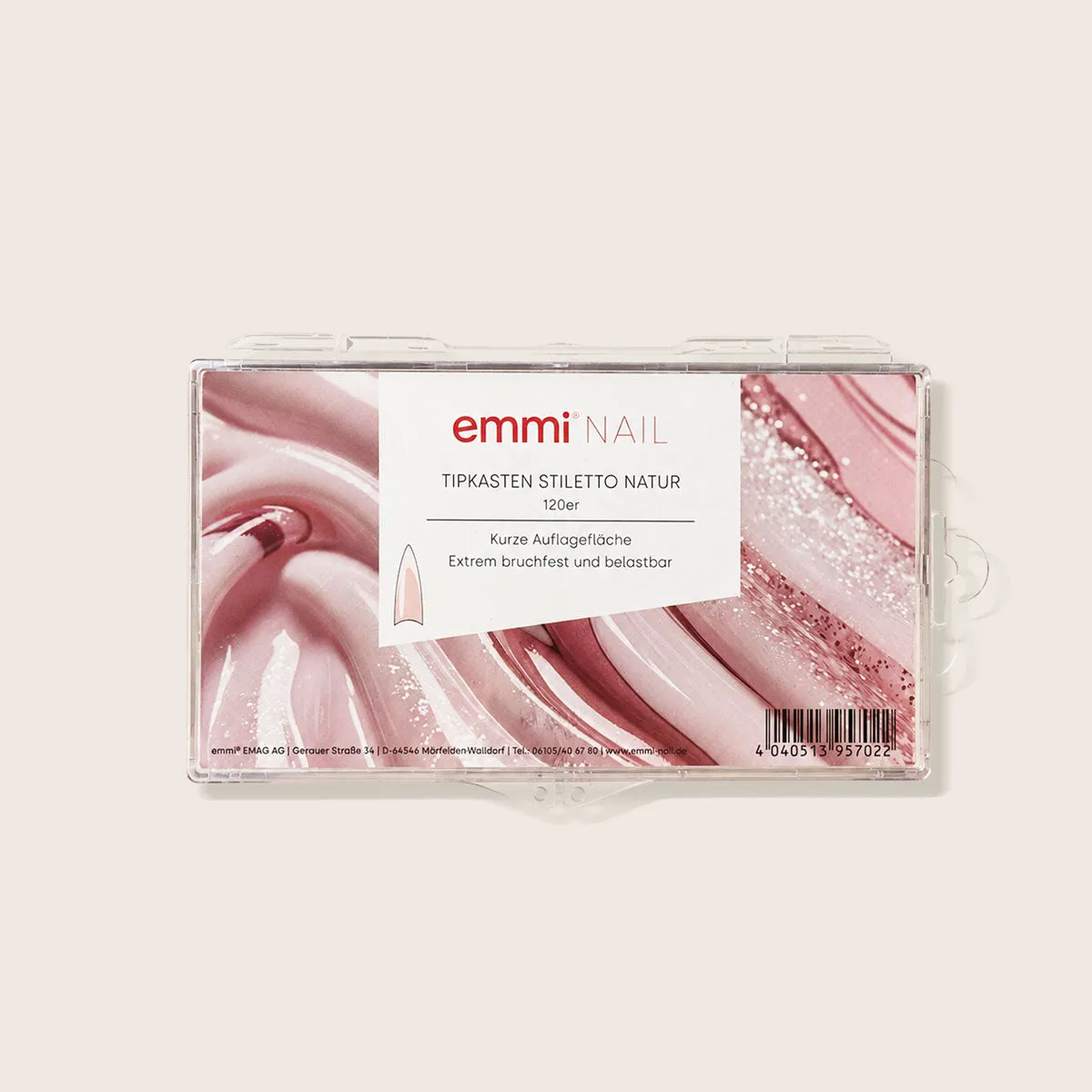 Emmi-Nail Stiletto Natur negletips 120 stk brudsikre