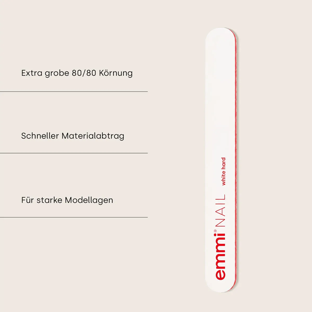 Emmi-Nail Profi-Feile White Hard File 80/80 neglefil 50 stk grov