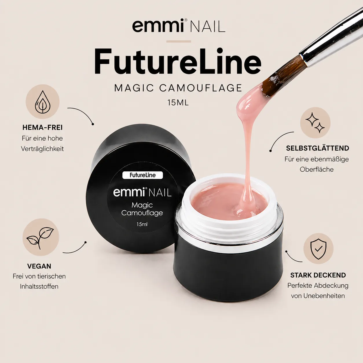 Emmi-Nail Futureline Camouflage opbygningsgel 15ml