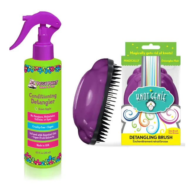 Piggy Paint Tangle Tamer Set udredningsspray + børste grøn æble