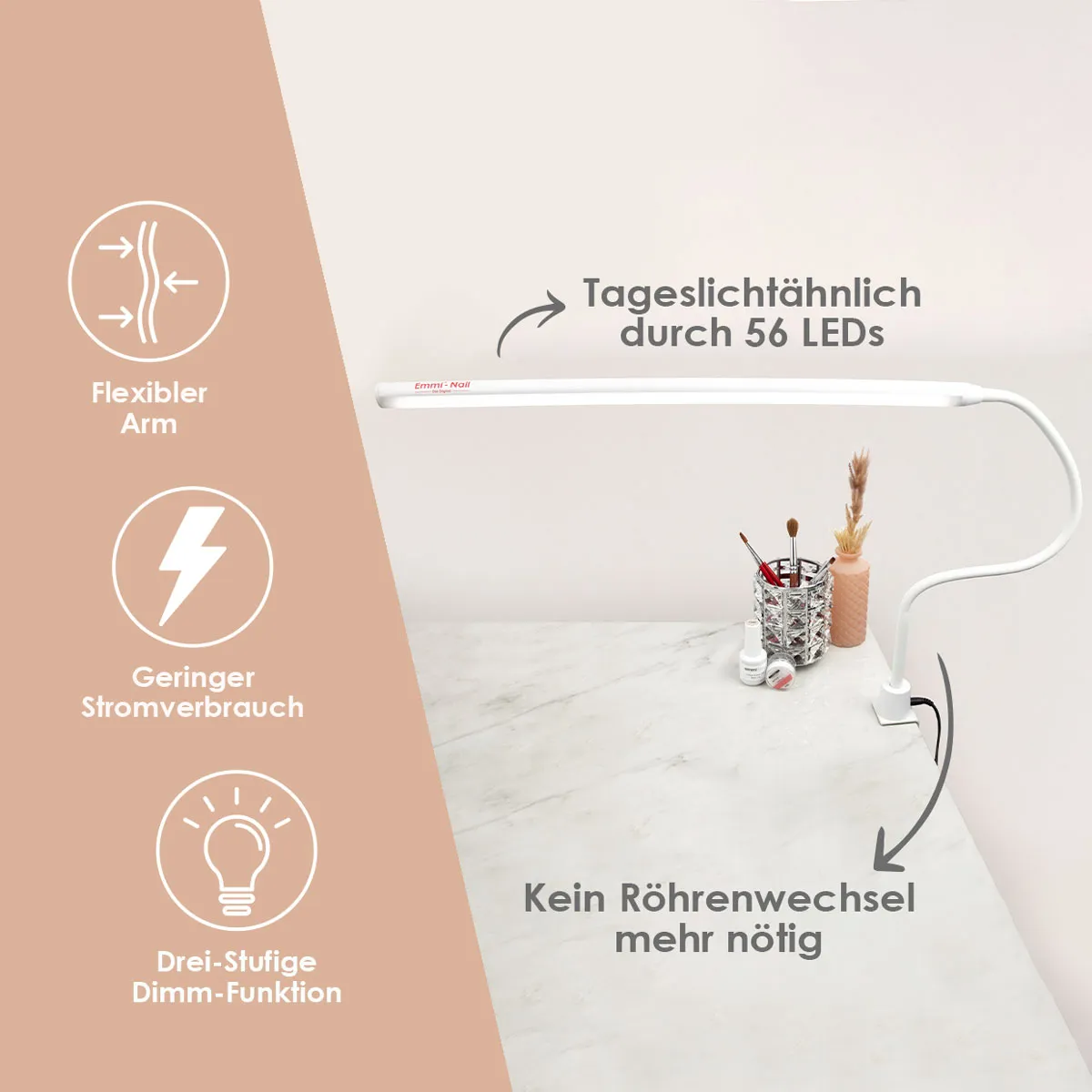 Emmi-Nail Flexi LED 2.0 bordlampe hvid