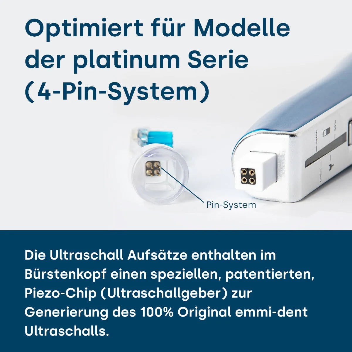 Emmi-dent M4 Platinum børstehoveder 4 stk ultralyd