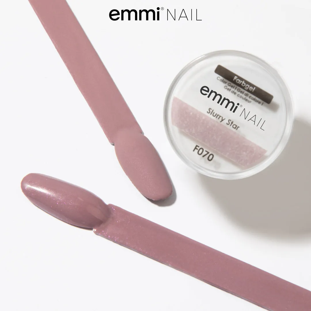 Emmi-Nail Slurry Star F070 farvegel 5 ml brun med glitter