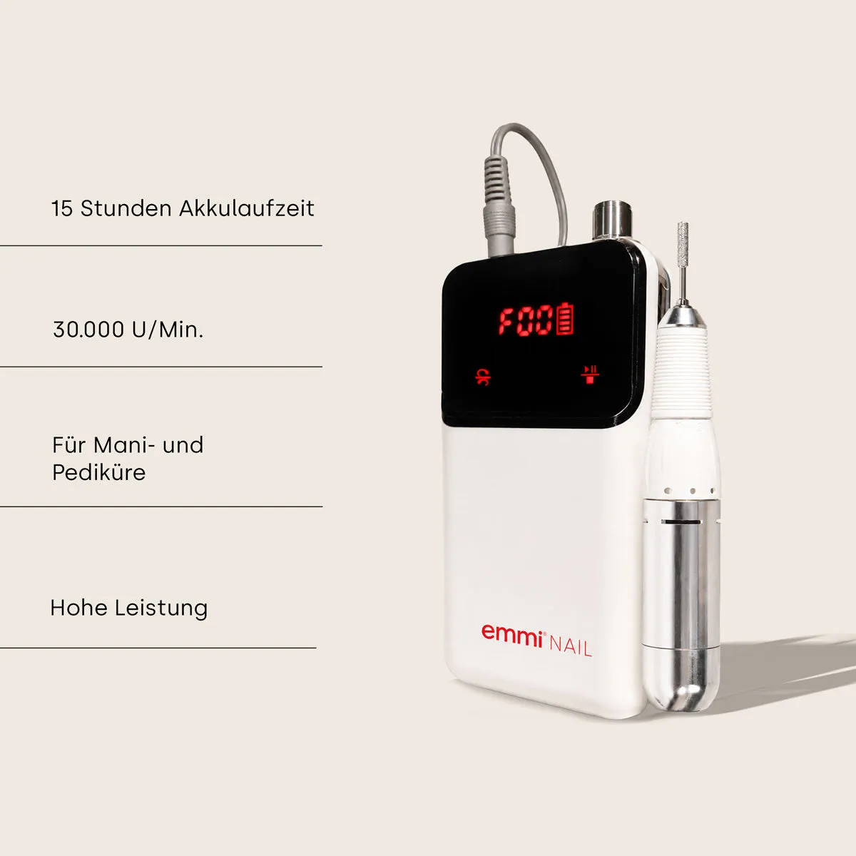 Emmi-Nail Quick 4 neglefræser akku 30.000 o/min