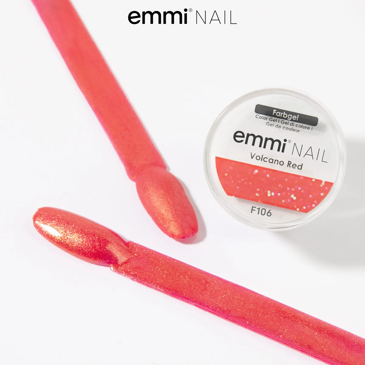 Emmi-Nail Farbgel Volcano Red F106 farvegel 5 ml vegansk