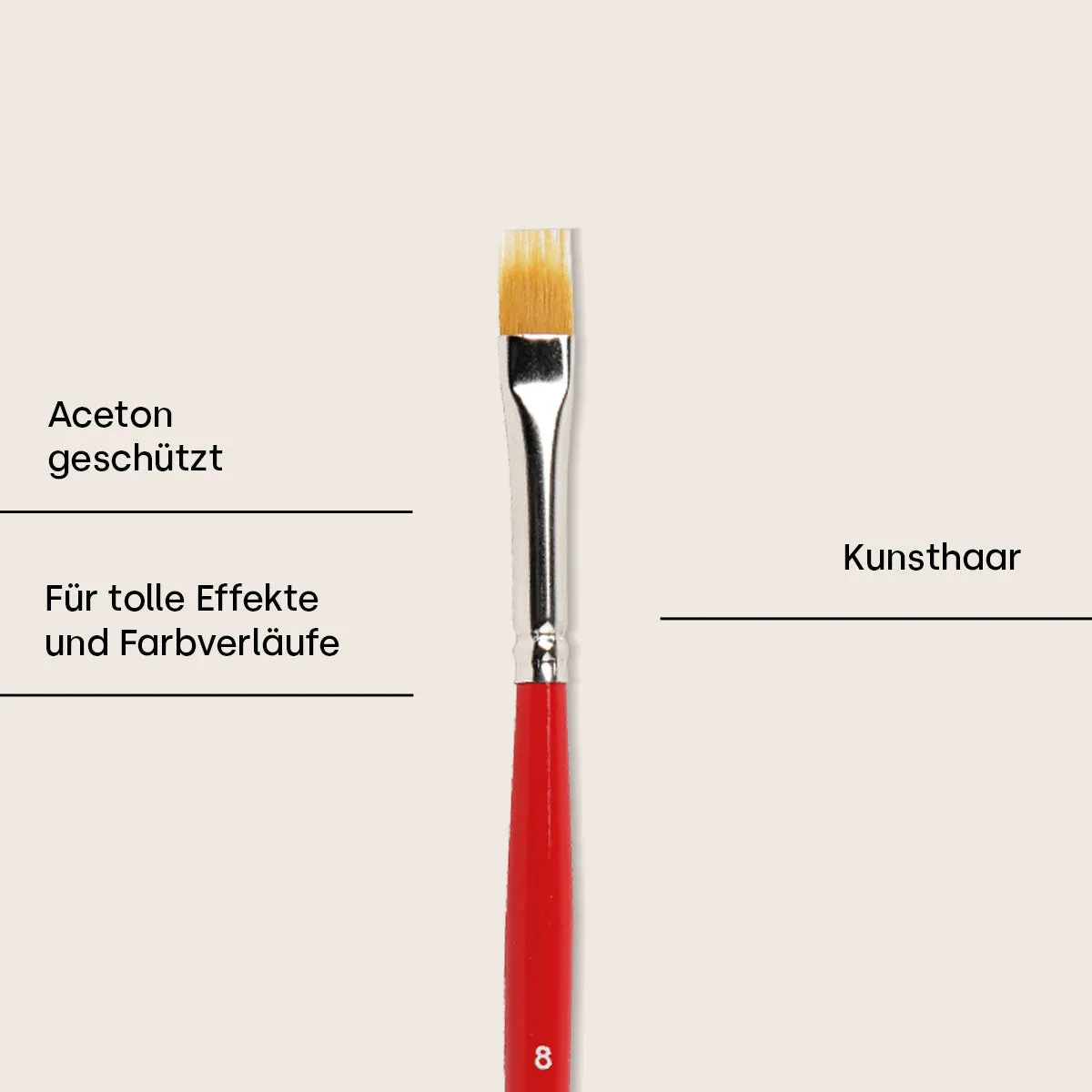 Emmi-Nail Kammpinsel Gr. 8 gelpensel kunsthår