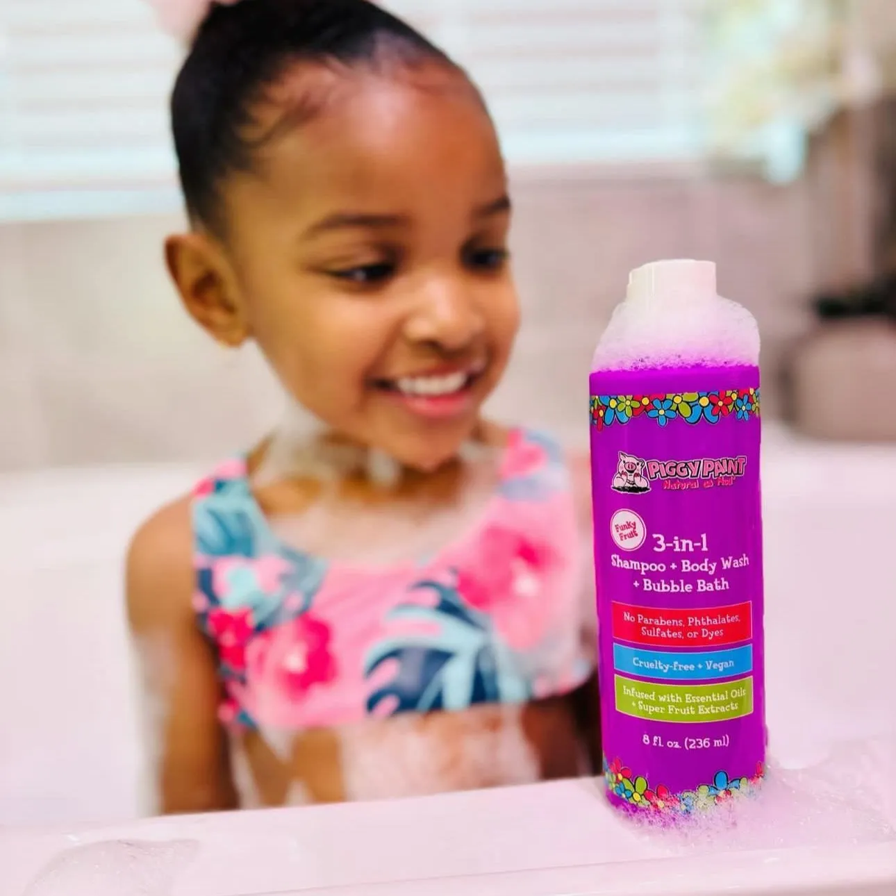 Piggy Paint Bathtime Bubbles badesæt med 3-i-1 vask