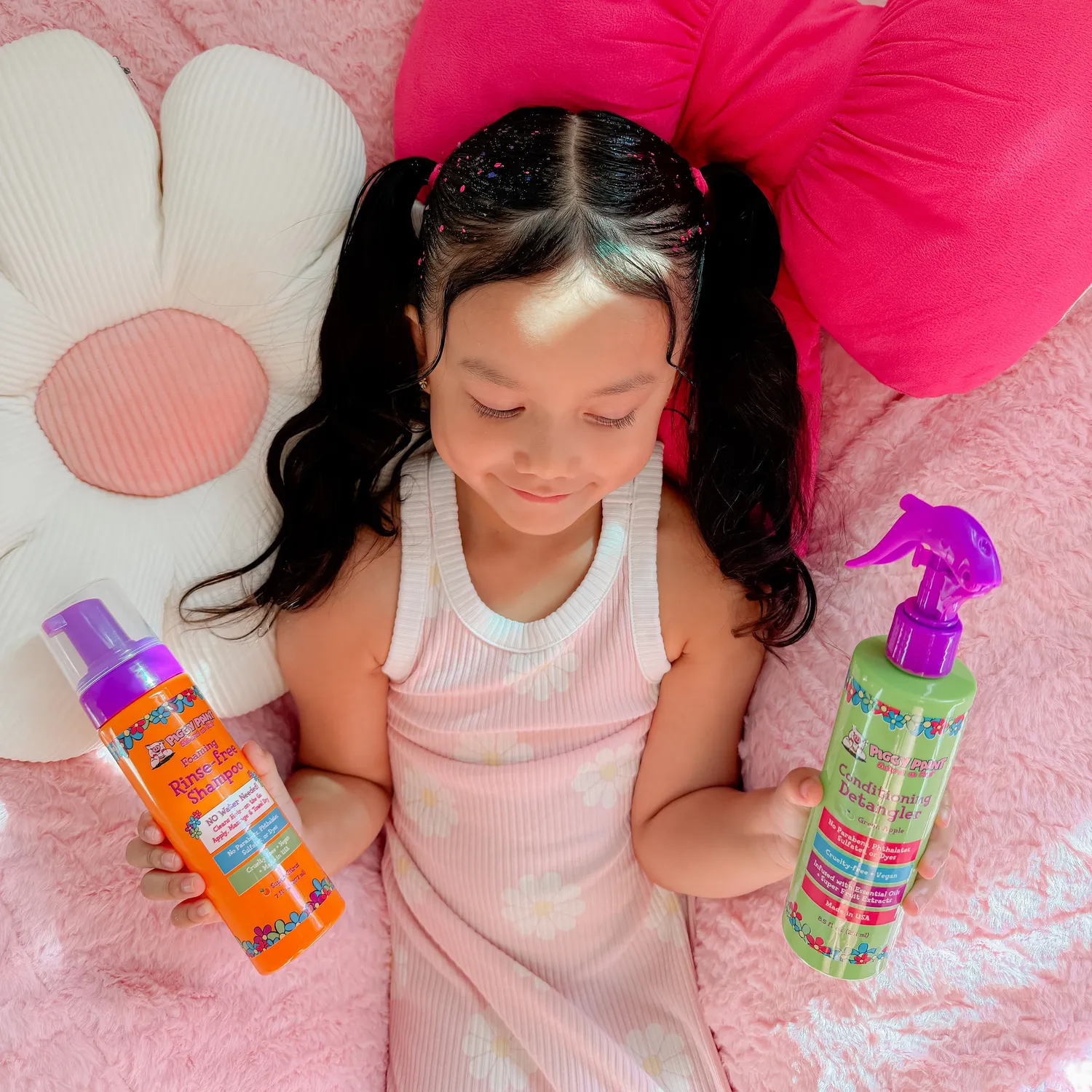 Piggy Paint Tangle Tamer Set udredningsspray + børste grøn æble
