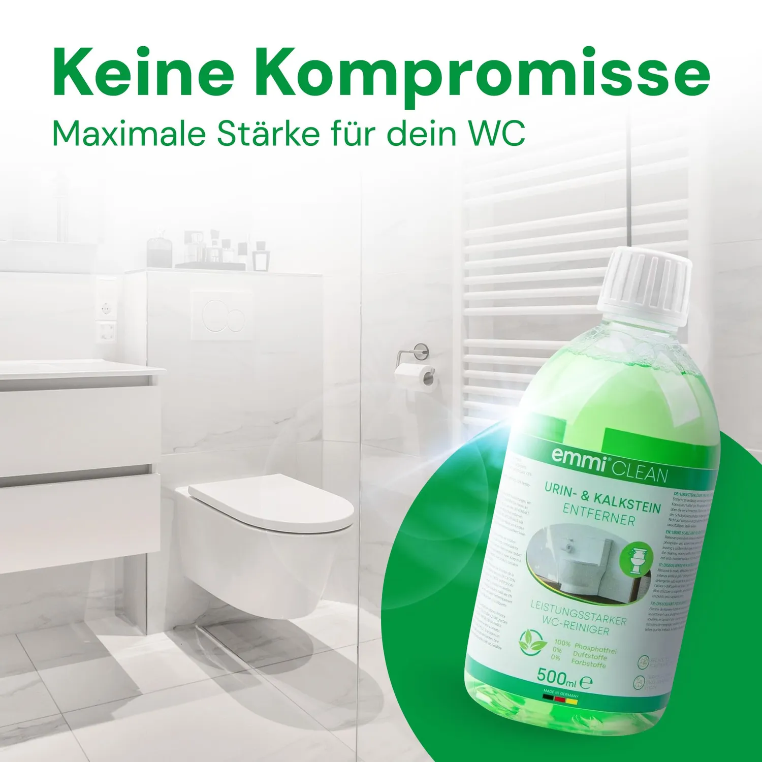 Emmi-Nail emmi-CLEAN Urin- und Kalkstein Entferner rengøringsmiddel 500 ml koncentreret