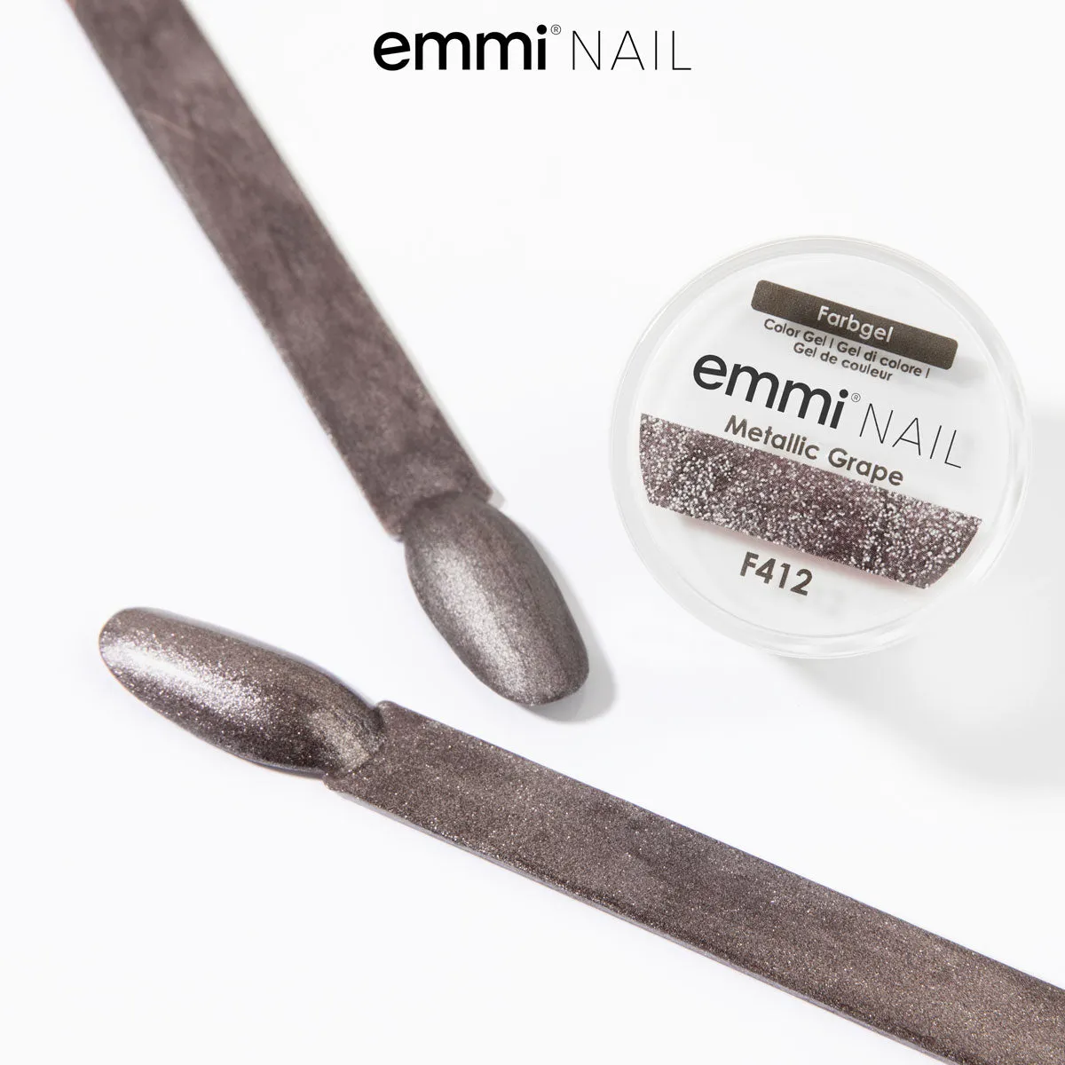 Emmi-Nail Metallic Grape F412 farvegel 5ml mørkebrun metallic