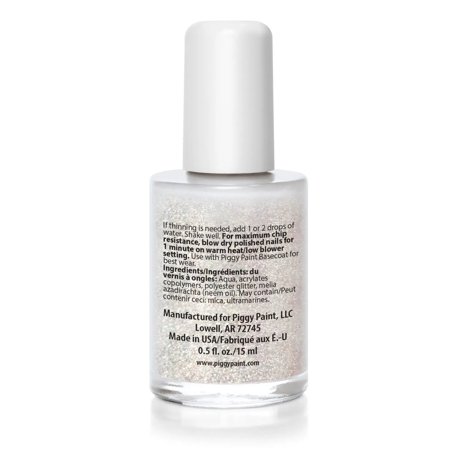 Piggy Paint Glitter Topcoat neglelak 15 ml klar glitter