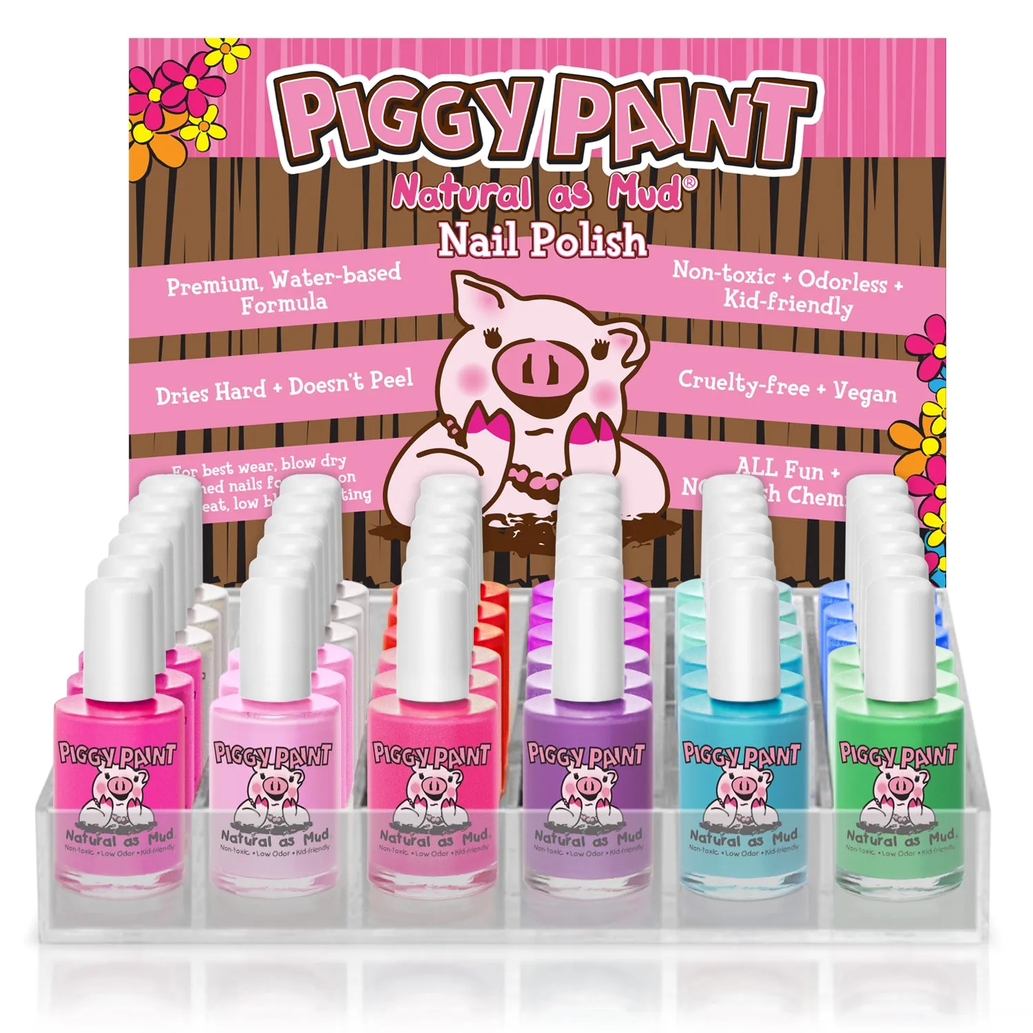 Piggy Paint akryl negledisplay 36 lakker
