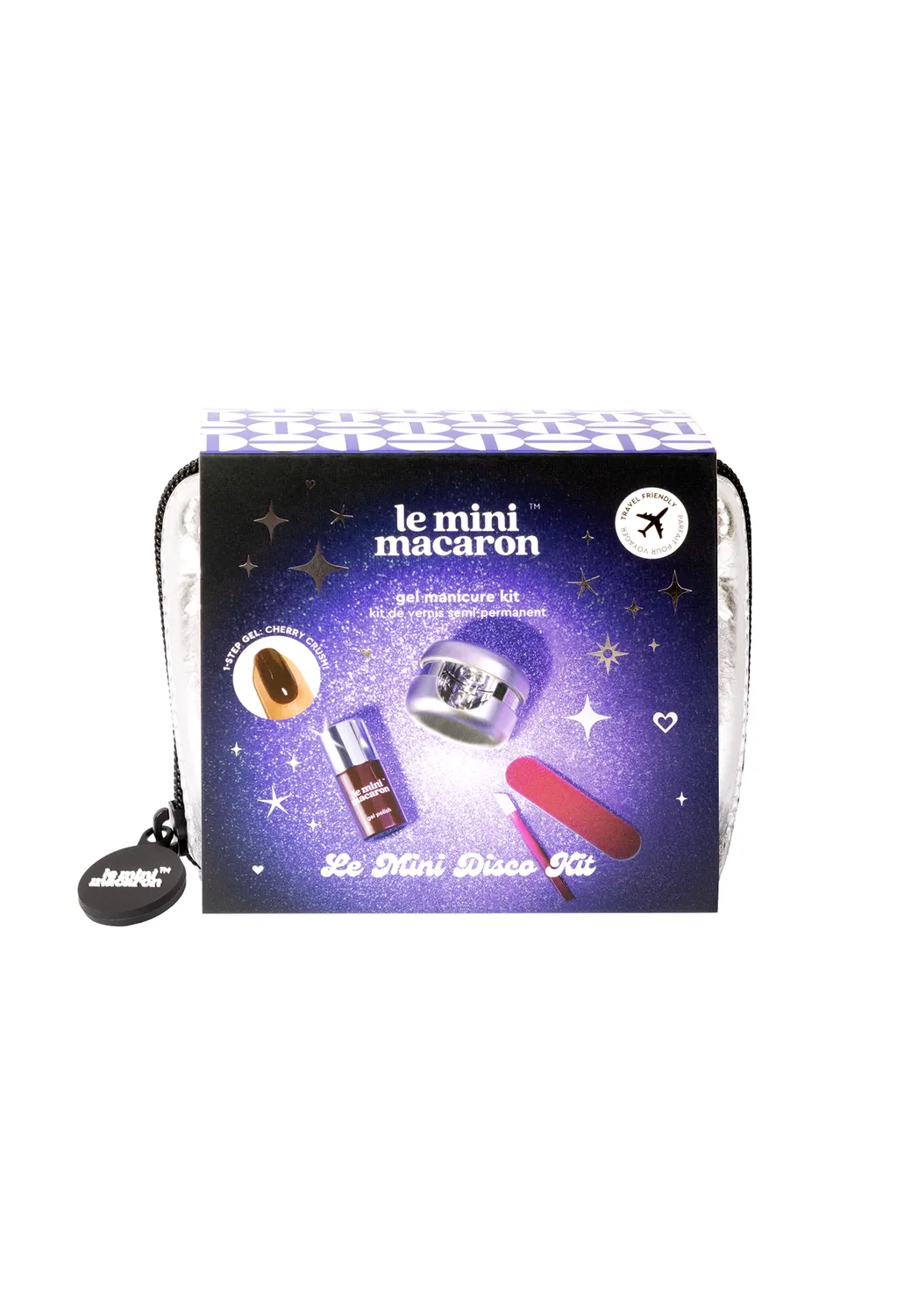 Le Mini Macaron Le Mini Disco Gel Manicure Kit sølv med lampe