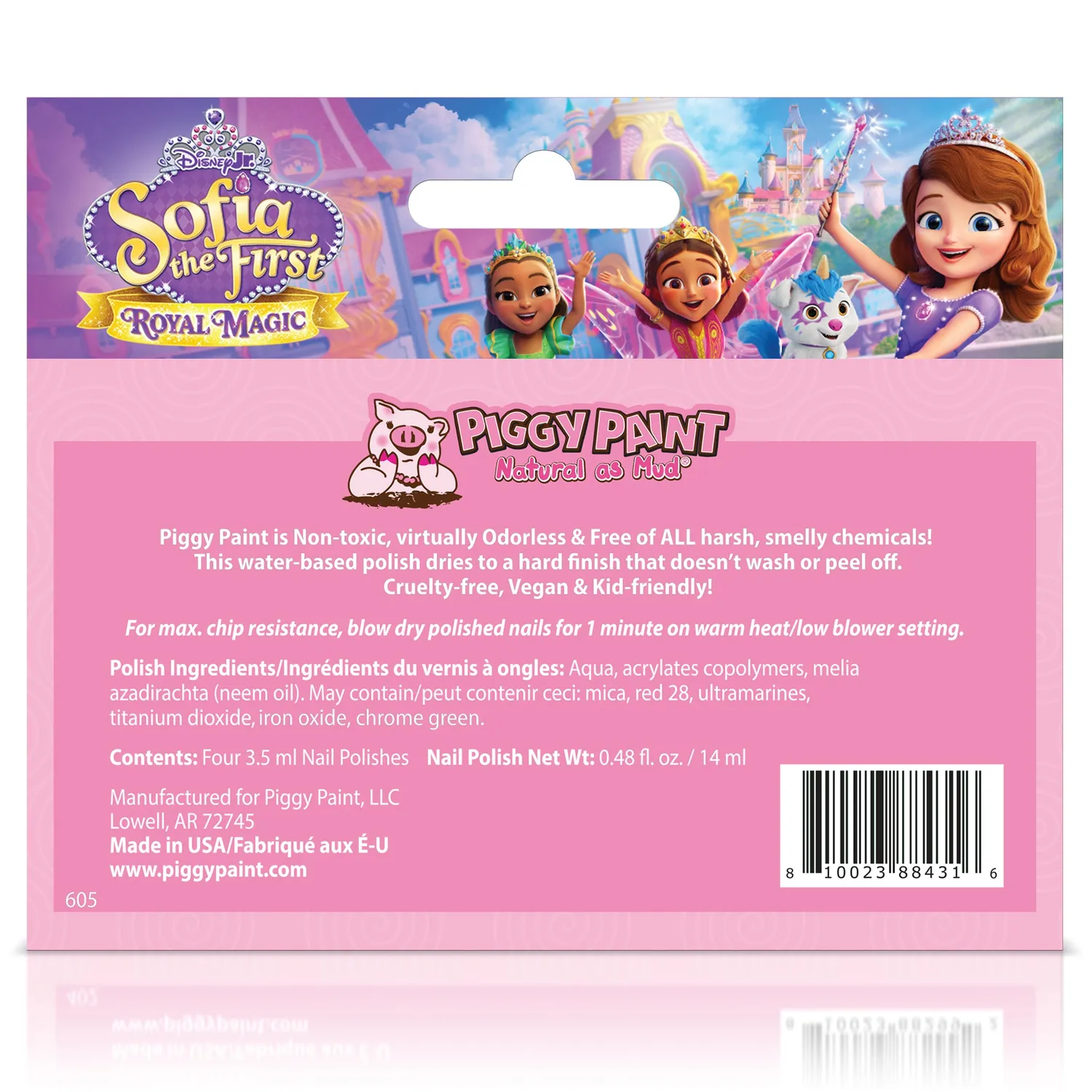 Piggy Paint Sofia the First Bundle neglelaksæt 4x3,5 ml ugiftig