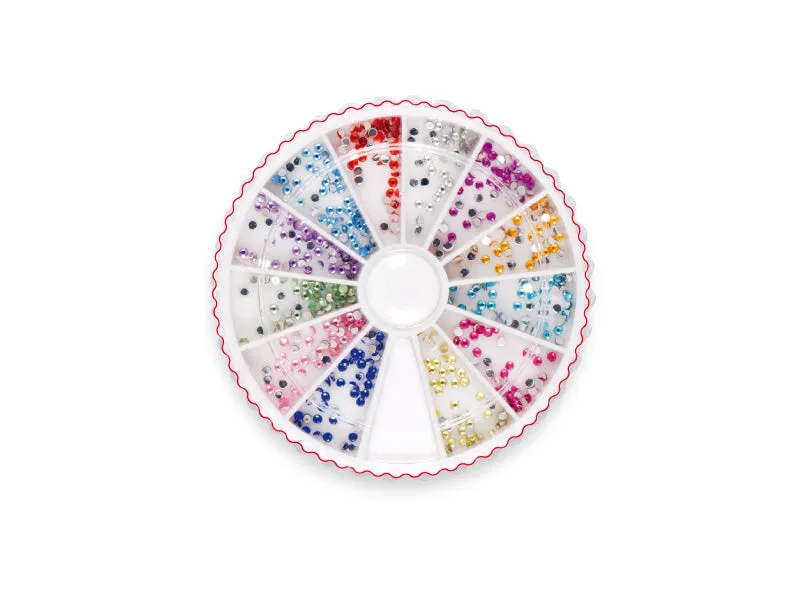 Emmi-Nail Strass-Display Rund rhinsten til negle 12 rum