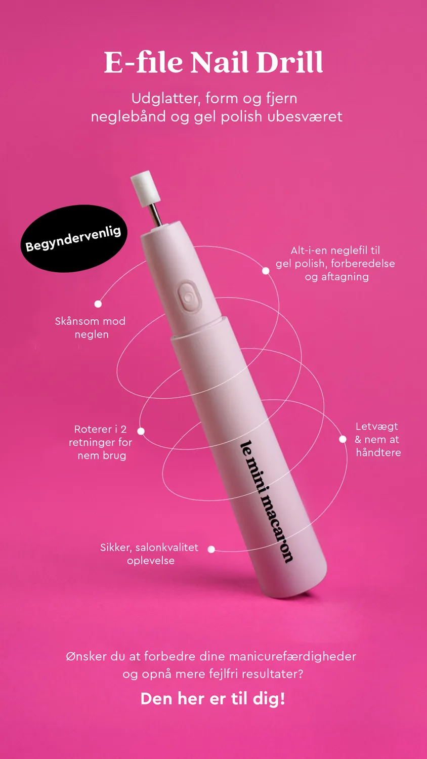 Le Mini Macaron E-file Nail Drill elektrisk neglefil ledningsfri
