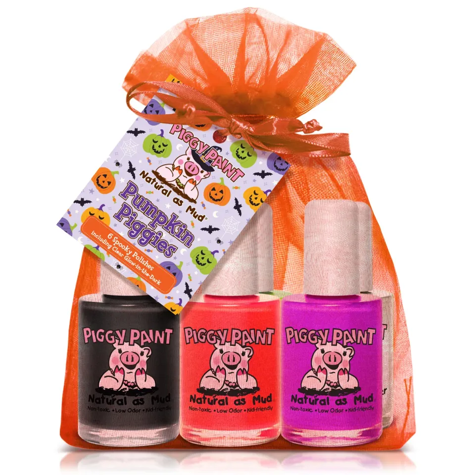 Piggy Paint Pumpkin Piggies neglelak sæt 6 stk lyser i mørke