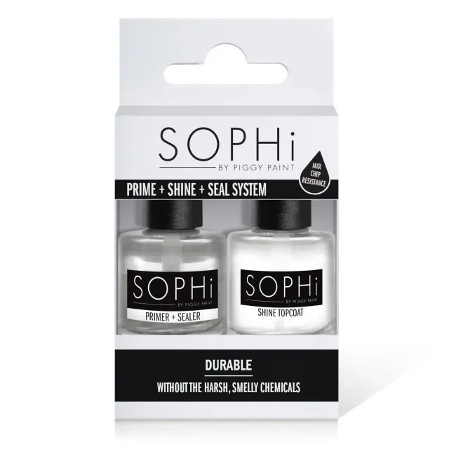 Piggy Paint PRIME + SHINE + SEAL neglesæt 2x15 ml holdbar
