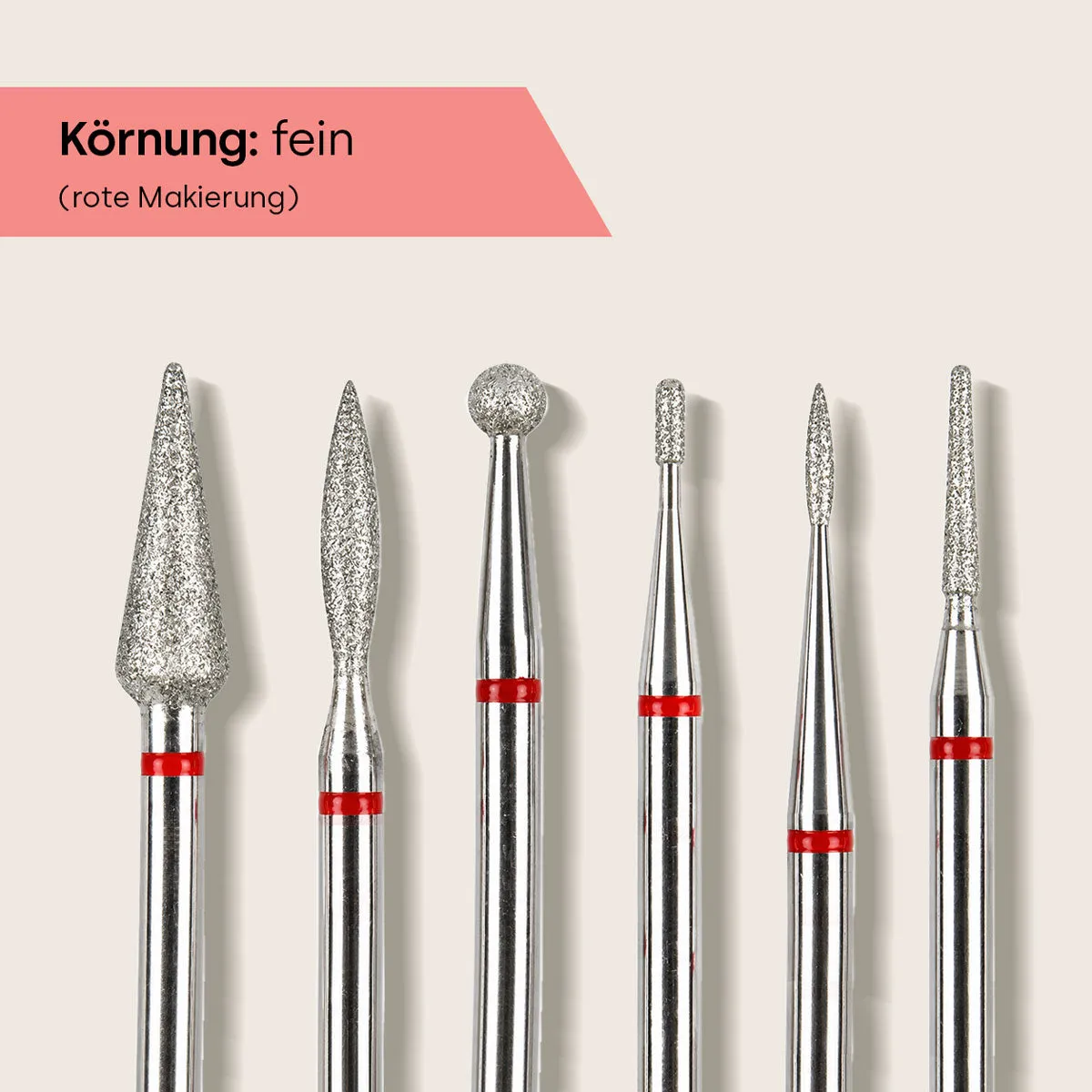 Emmi-Nail Manicure Bit Set Diamond neglefræserbits 8 dele