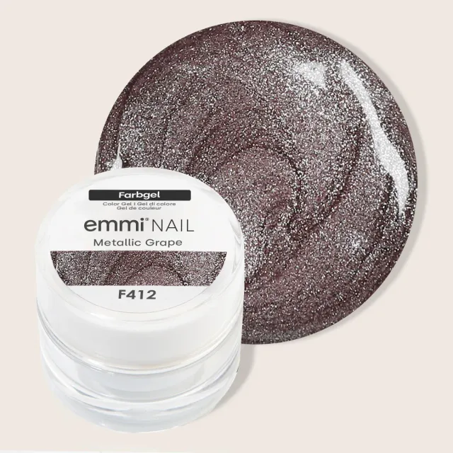 Emmi-Nail Metallic Grape F412 farvegel 5ml mørkebrun metallic