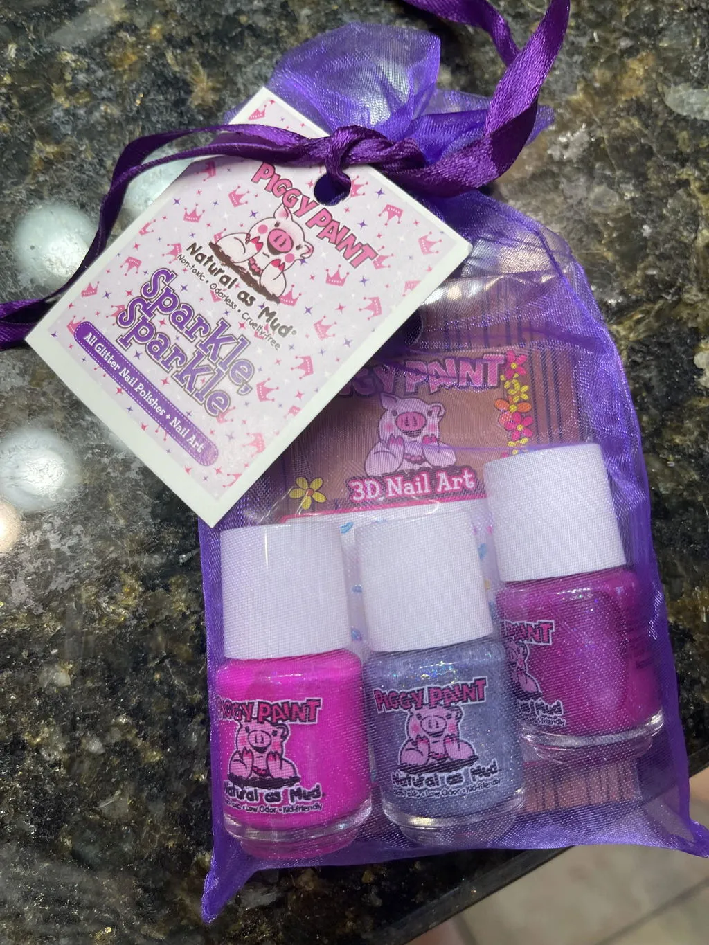 Piggy Paint Sparkle, Sparkle børneneglelak 3-pak glitter