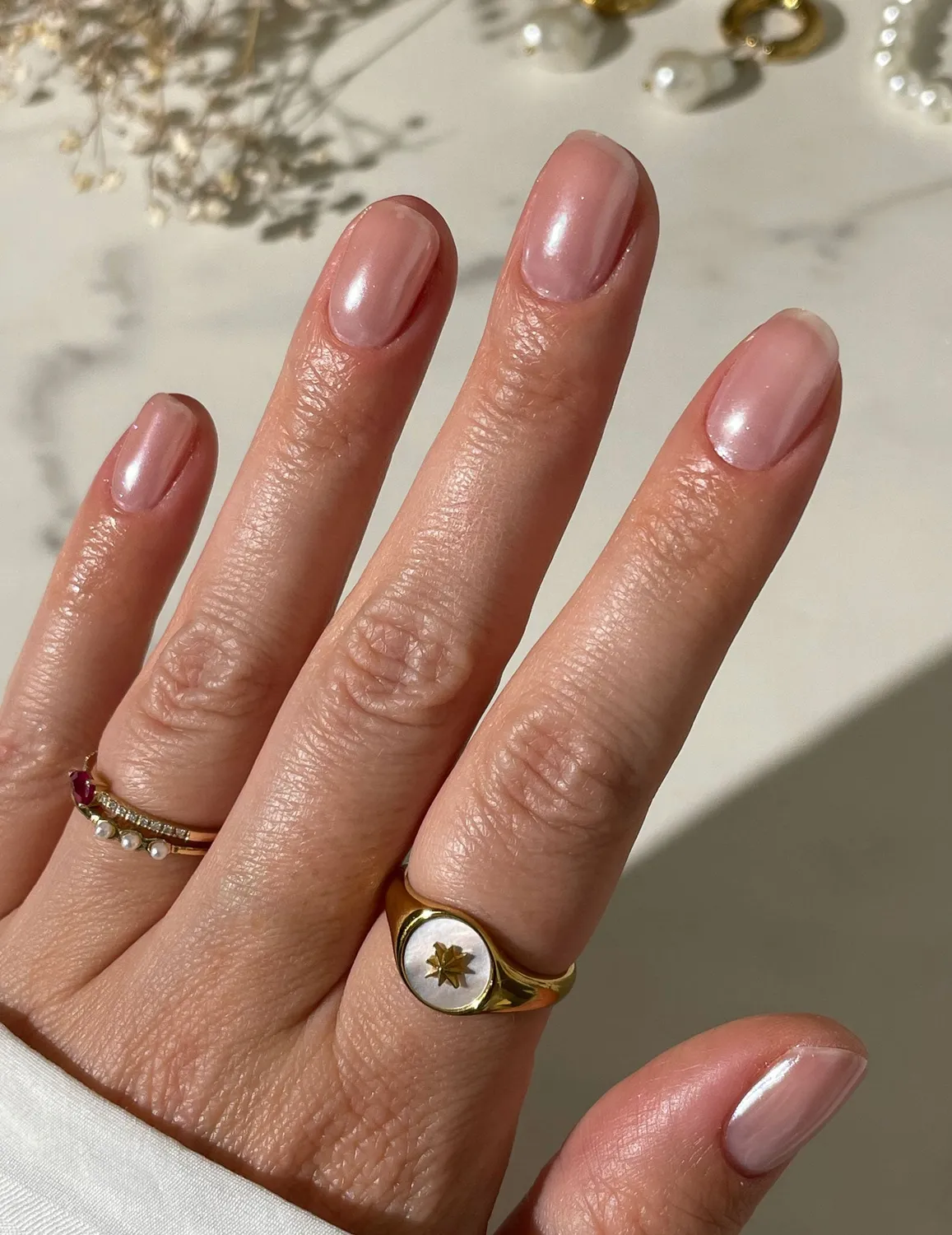 Le Mini Macaron Le Pearl chrompulver sæt 4 ml hvid perlemor