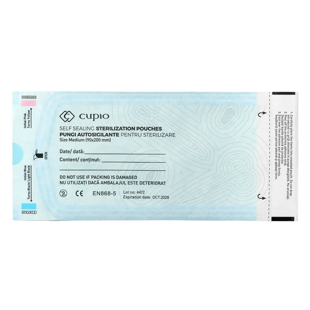 Cupio Nordic Selvforseglende Steriliseringsposer 90 x 200 mm 100 stk