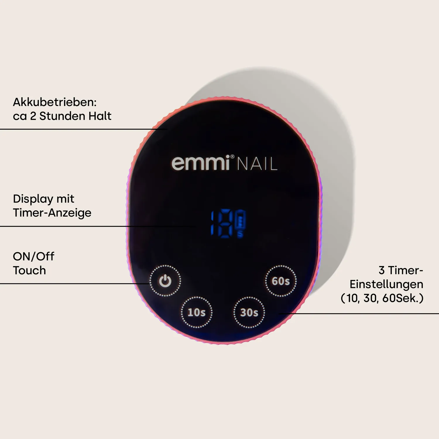 Emmi-Nail Shine UV LED neglelampe med akku