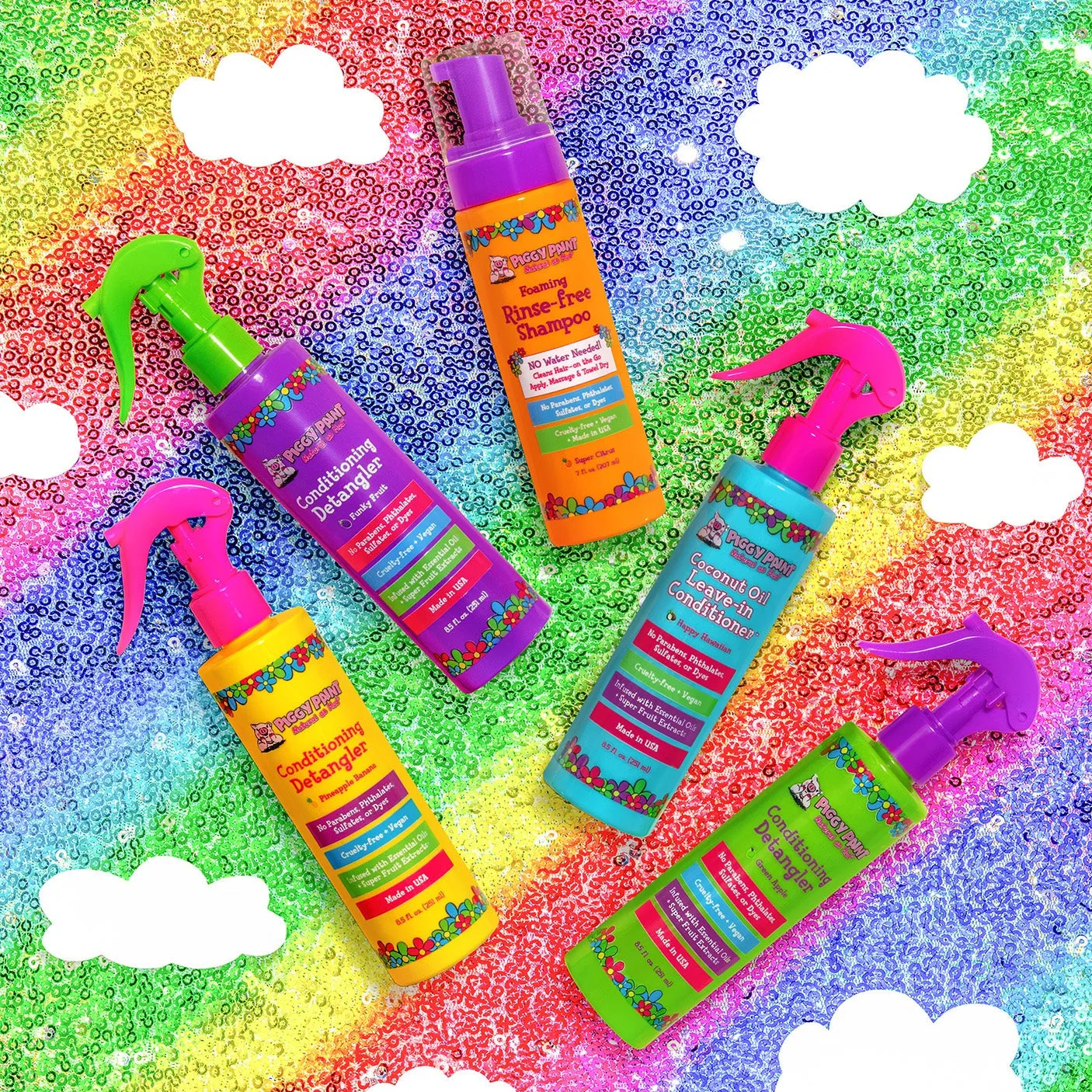 Piggy Paint Dreamy Detangler hårspray 3-pak frugtscents