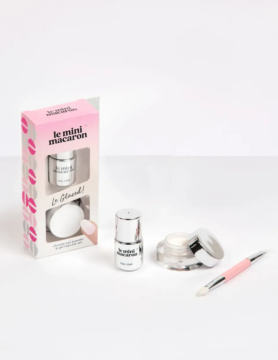 Le Mini Macaron Le Glazed krompulver Pink 4 ml sæt