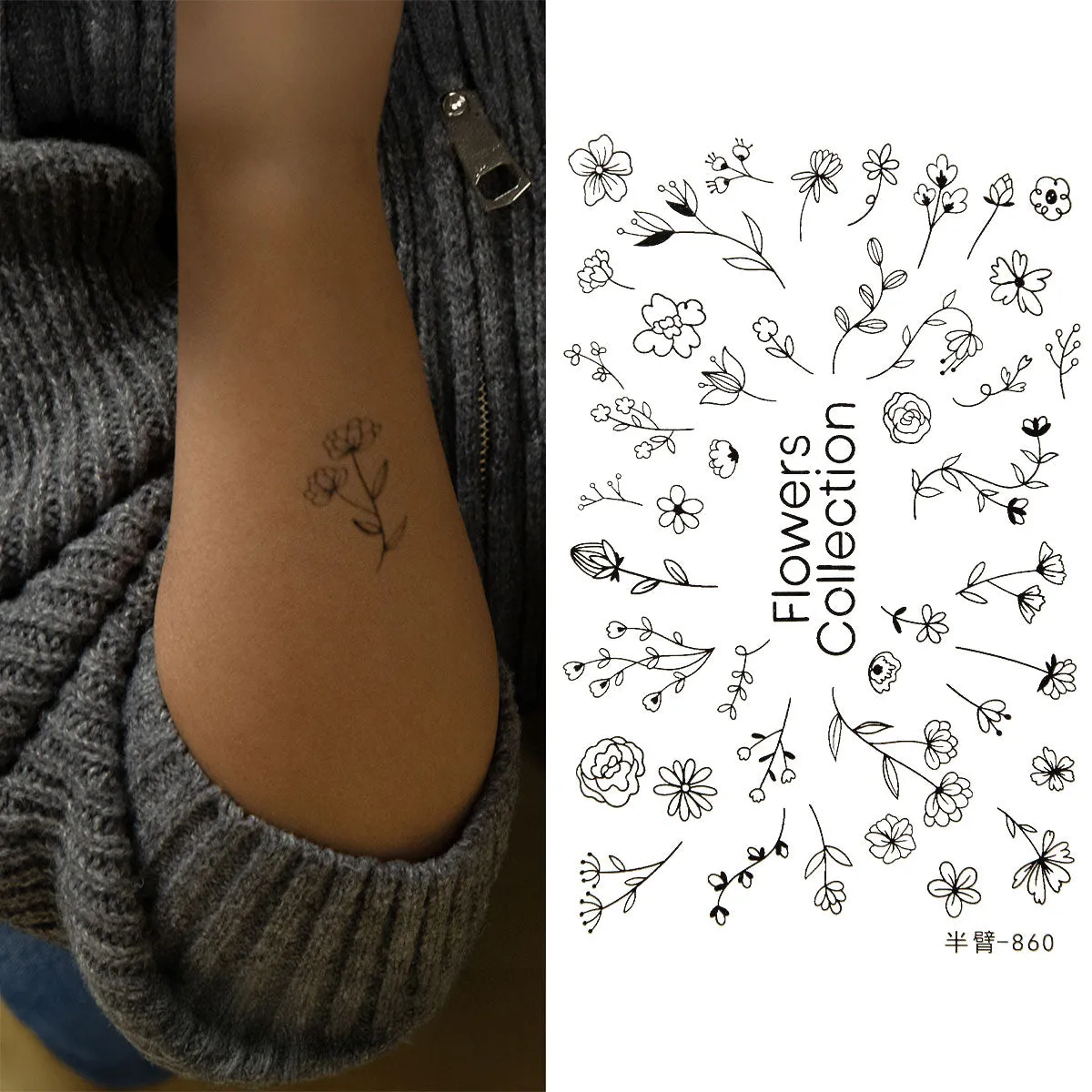Emmi-Nail Skin Tattoo Flower Collection tatovering blomst