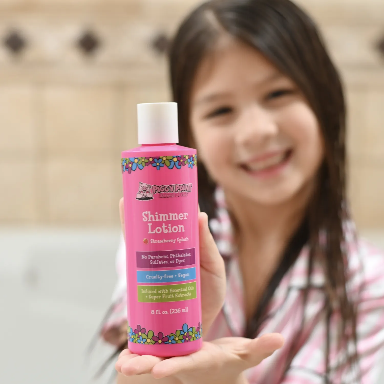 Piggy Paint Strawberry Splash shimmer lotion jordbær